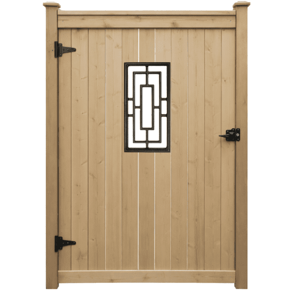 (Gate Upgrade) Nuvo Iron Decorative 17 Rectangular Insert for Wooden Gate
