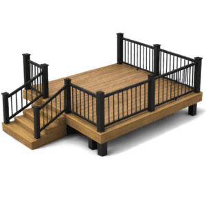 Tigerwood & R1 Railing Platform Series First Storey Deck