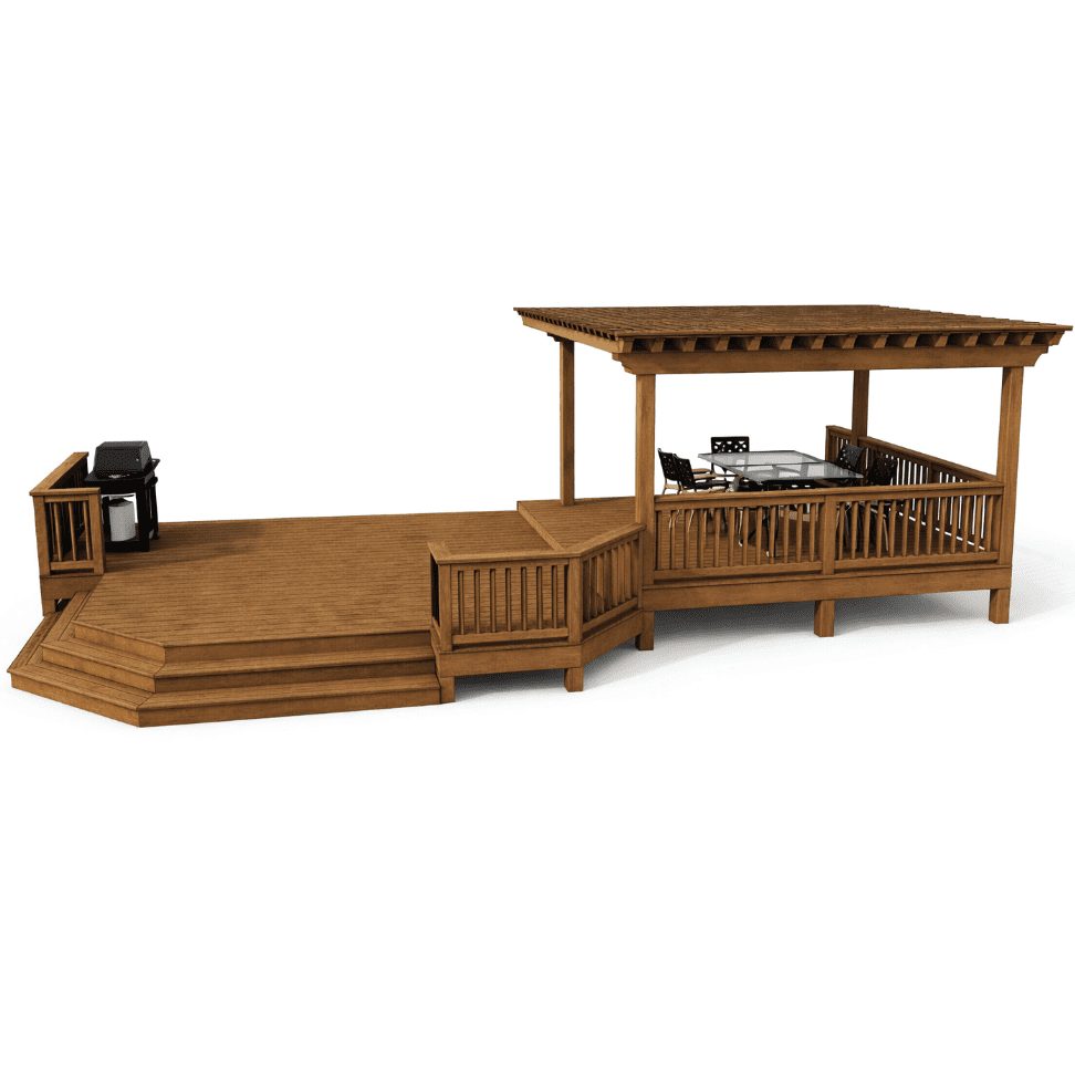 30 x 14 Grand Haven Pavilion Treated Wood Deck