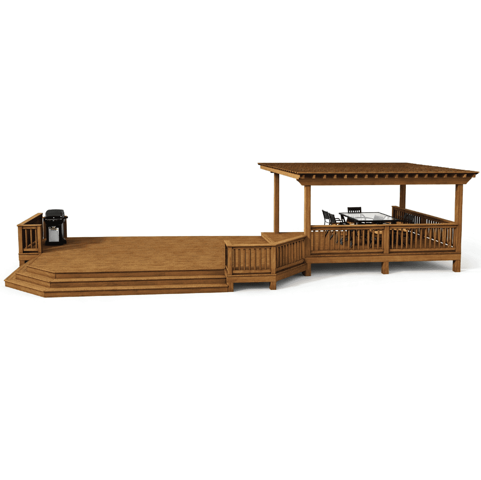 36 x 14 Grand Haven Pavilion Treated Wood Deck