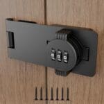 Keyless Combination Lock 3-Digit Combination Lock for Doors Twist Knob Hasp Latch Lock with Password Code Zinc Alloy Door Latch for Kitchen Drawers, Cabinets, Cupboard (Black) 1