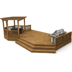 Oasis Series Treated Wood First Storey Deck