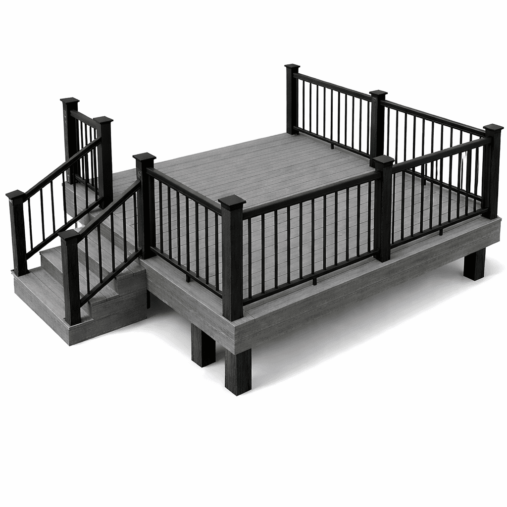 Maritime Grey & R1 Railing Platform Series First Storey Deck